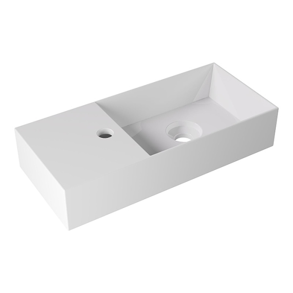 Alice Spy Раковина 55x25хВ11, накладная/подвесная, с отверстием под смеситель, белый глянцевый 