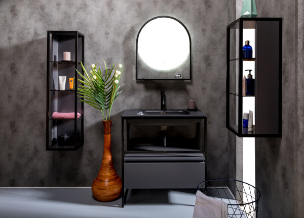 Тумба под консоль LOFT 80 Антрацит, 1 полка 