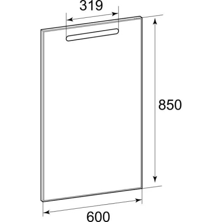 Roca THE GAP ORIGINAL Зеркало 600x32x850 мм, с LED-подсветкой сверху, антизапотевание, выкл-кнопка внизу под зеркальным полотном (ZRU9302688) 
