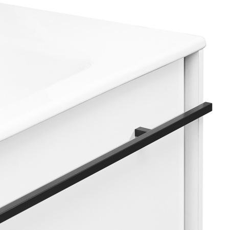 Roca ANETO Тумба подвесная 585x450x429 мм. для раковины 600 мм, с 2 ящиками(внешний и внутренний), белый глянец/черный матовый (7857429806) 