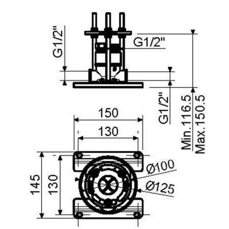 Plumberia Selection База для внутрипольного крепления напольных смесителей 