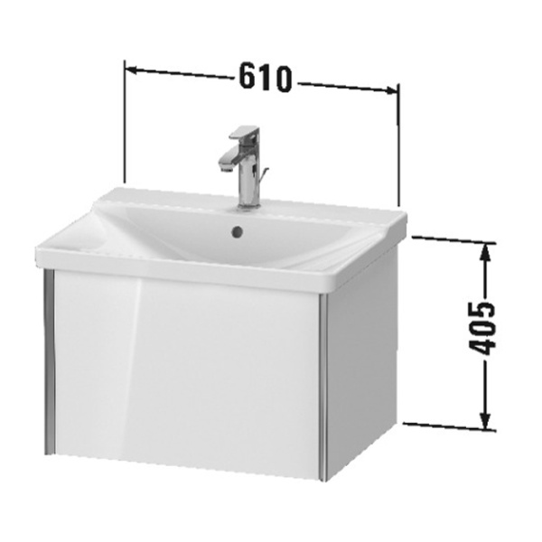 Duravit P3 Comforts Раковина  для мебели, с перел., с 1 отв. под смес., вкл. заглушку для перелива, хром, 650x500мм, Цвет: Белый 