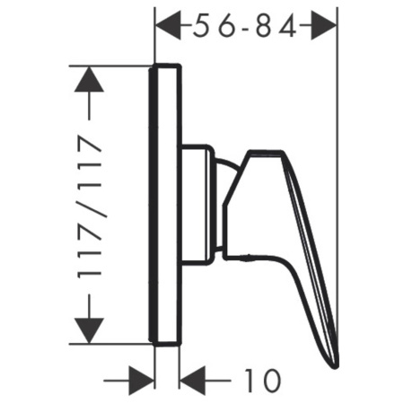 HG Logis Встраиваемый смеситель для душа на 1 источник, с маленькой розеткой, внешняя часть, цвет: хром 