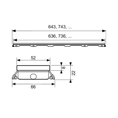TECE Стеклянная панель TECEdrainline, 900 мм, белая, сатинированная 