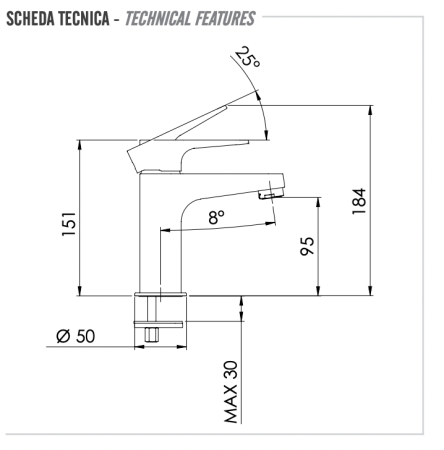 Смеситель для раковины Remer Winner W12 