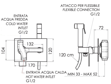 Гигиенический душ со смесителем Remer Qubika Q60 