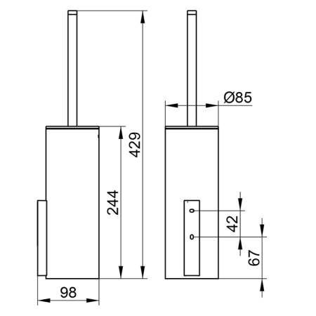 Keuco EDITION 400 Ерш подвесной c крышкой, съемная вставка, корпус хрустальный матовый, скрытый крепеж и запасная щетка в к-те цвет:  brushed red gold 