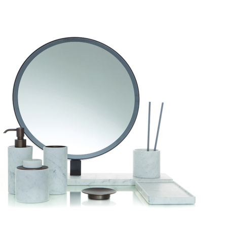 Bertocci Carrarino Лоток плоский настольный 24х2х12 см, цвет белый мрамор 