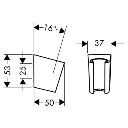 HG Portec S Держатель для ручного душа, настенный, цвет: черный матовый 