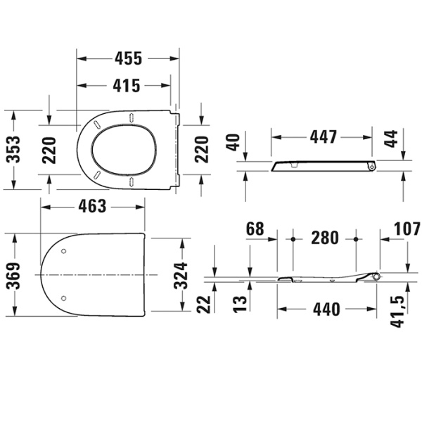 Duravit  Qatego Сиденье для унитаза с шарнирами  из нерж.стали,  SoftClose, цвет белый (Спец.цена из наличия) 