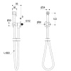 Ritmonio Toilet accessories Гигиенический душ с лейкой из латуни, шлангом 800mm,  с держателем и запорным краном, цвет: Brushed Black Chrome 