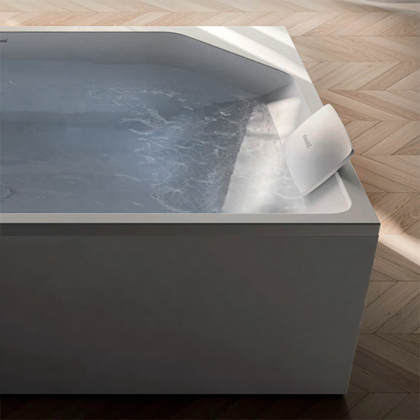 Jacuzzi Onira Ванна без гидромассажа 190*120*60см, в к-те 2 белые подушки, клик-клак, с отв. под смеситель LISA, без панелей, цвет белый глянцевый 