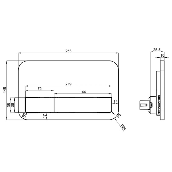 Villeroy&Boch ViConnect Клавиша смыва, цвет: хром глянец 
