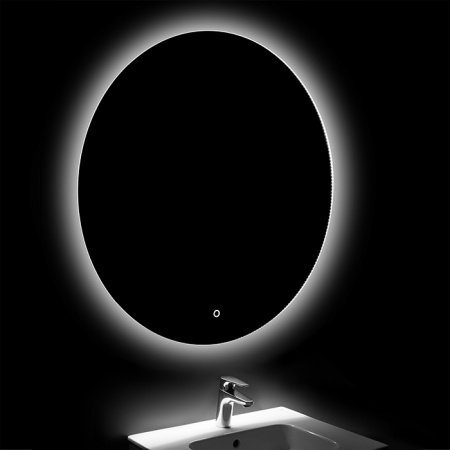 Roca LUNA Зеркало круглое 1000х20х1000 мм, с LED-подсветкой по периметру, с сенсорным выключателем с диммером (ZRU9307857) 