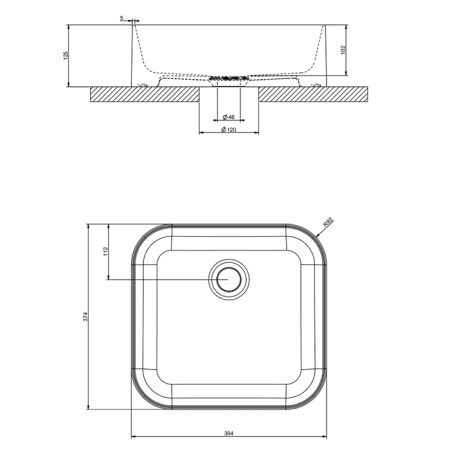 GESSI Rilievo Раковина керамическая накладная 394х374х102 мм, цвет белый 