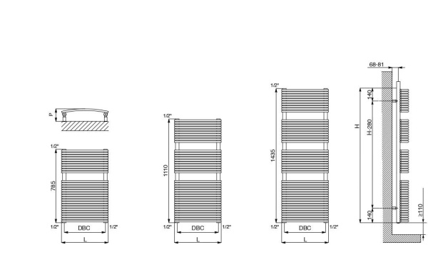 Cordivari Nancy, полотенцесушитель водяной 785/500, цвет хром 