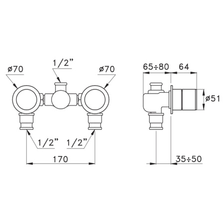 Stella Bamboo 3292TR Встраиваемый cмеситель для душа  без переключателя, цвет: хром 