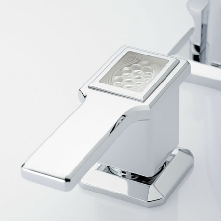 THG METROPOLIS CRISTAL CLAIR A MANETTES Смеситель для раковины на 3 отверстия, с донным клапаном, цвет хром 