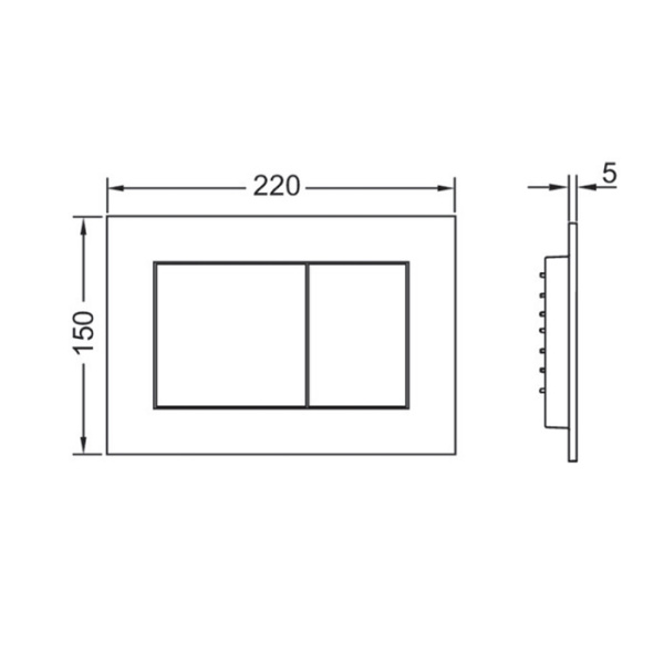 TECEnow Панель смыва унитаза для системы двойного смыва, цвет Графит металлик 