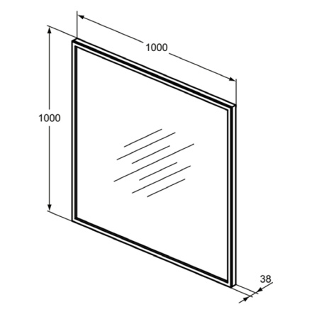 Ideal Standard Conca Квадратное зеркало в черной раме 100х100 см, диаметральная светодиодная подсветка neutral 