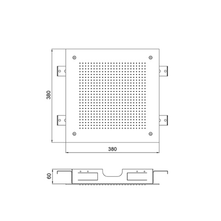 ALMAR Встраиваемый верхний душ 38х38 см, 1 режим, цвет черный матовый 