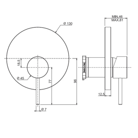 Fima Carlo Frattini Spillo Up Смеситель для душа, встраиваемый, цвет: хром 