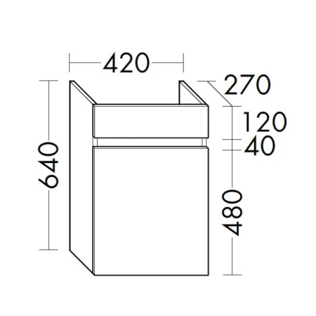 BURGBAD Rocio Тумба 42см, цвет дуб декор Silver 