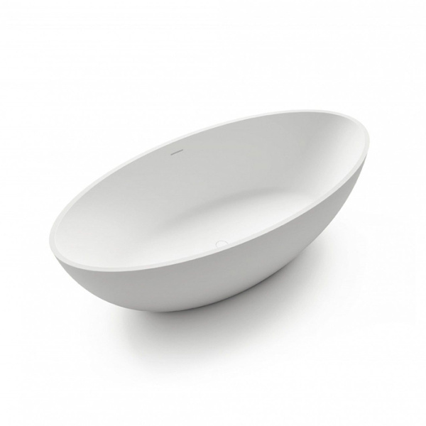 GRUPPO TREESSE CAREZZA Ванна отдельностоящая 1700х800х520 мм., с сливом-переливом и сифоном, SOLID SURFACE, цвет белый матовый 