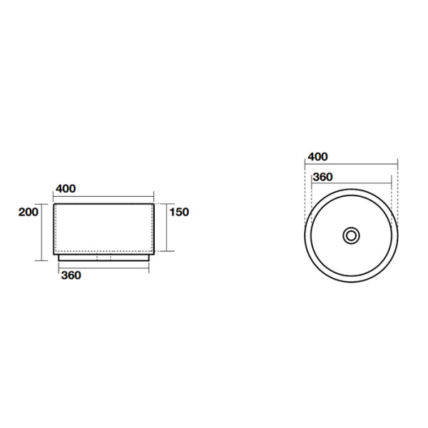 Kerasan  Oke Раковина накладная круглая 40хH20 см, без отв под смеситель, цвет: белый глянцевый 