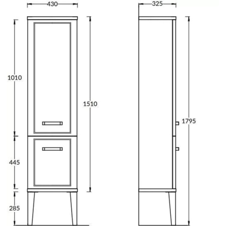 Kerama Marazzi Пенал POMPEI напольный\подвесной 150, черный глянцевый (замена PO.N.150\BLK) 