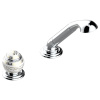 THG MARQUISE BLANC DECOR PLATINE Смеситель на борт ванны на 2 отв, прогрессивный, без излива, с ручным душем, ручки белые, декор платина, цвет хром 