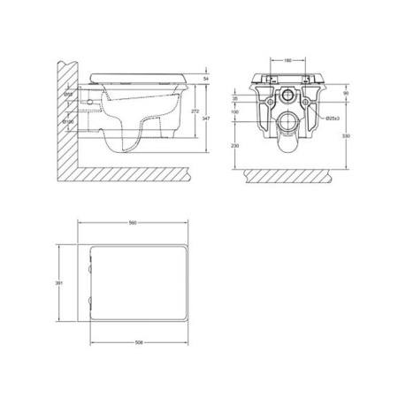 Gessi Eleganza Унитаз подвесной в комплекте с сиденьем Soft Close и сифоном, цвет: белый 