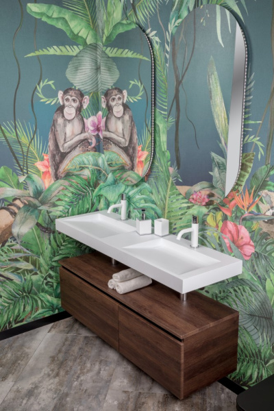 Столешница моноблок FLAT 140*46см на 2 чаши 