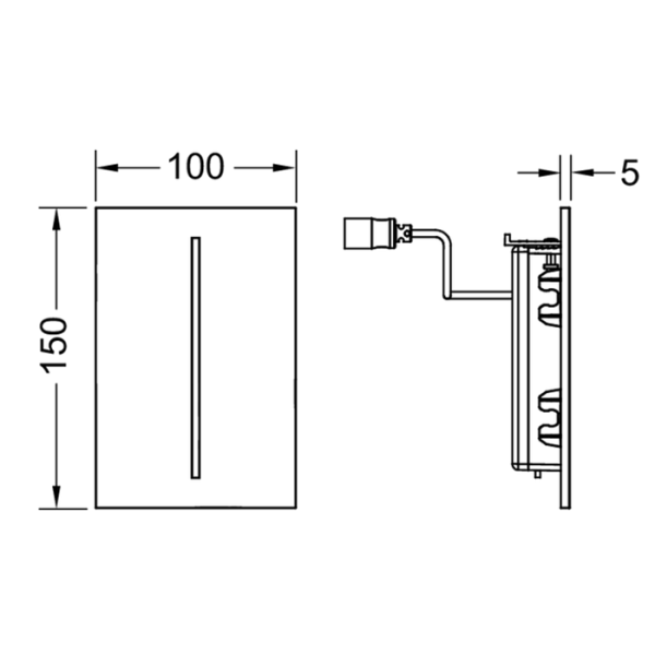 TECE TECE TECEfilo Электронная панель смыва писсуара TECEfilo-Solid, питание от батареи 7,2 В, цвет: белый матовый 
