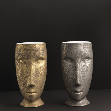 Kerasan Artwork Раковина свободностоящая "MOLOCO", с отверстием для слива в стену, цвет белый/античное золото (заказ по запросу!) 