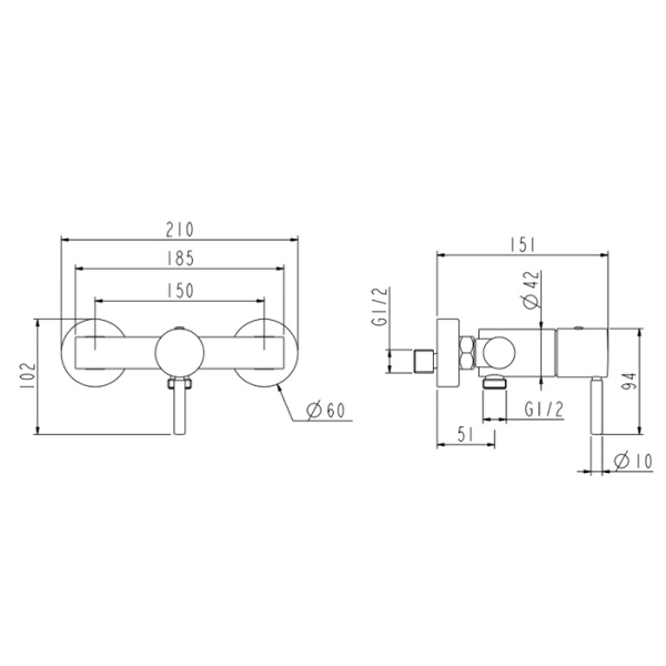 NEMO NM-2341BG Смеситель для душа BRUSH GOLD 