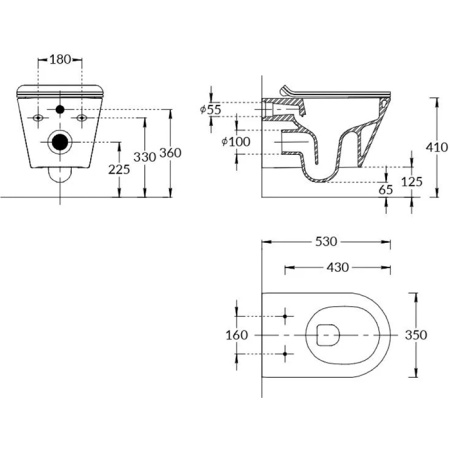 Kerama Marazzi Унитаз PLAZA Modern подвесной безободковый, белый глянцевый (Цена по АКЦИИ) 