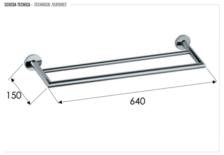 Полотенцедержатель двойной 60 см Remer Guest GS33BO, белый матовый 