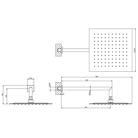 Gessi Emporio Emporio shower Душевая головка для настенного крепления, поворотная, с защитой от известкового налёта, цвет: Mirror Steel 