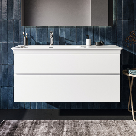 Ideal Standard La Dolce Vita Раковина 1260х535хh145 мм, подвесная/накладная, ассиметричная, чаша слева, 1 отв, с переливом, без крепежа, цвет: белый 