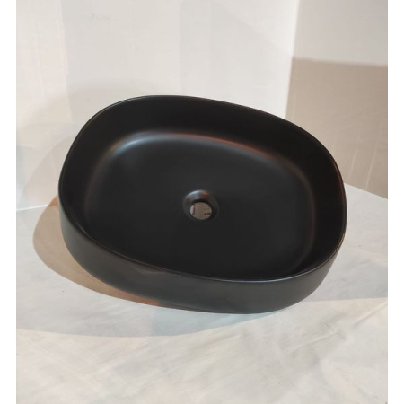 White Ceramic Jumper, накладная прямоугольная раковина 50x40x13h см, цвет черный матовый 