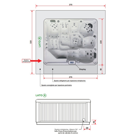Gruppo Treesse Ibiza Минибассейн 275x228x100 см отдельностоящий 