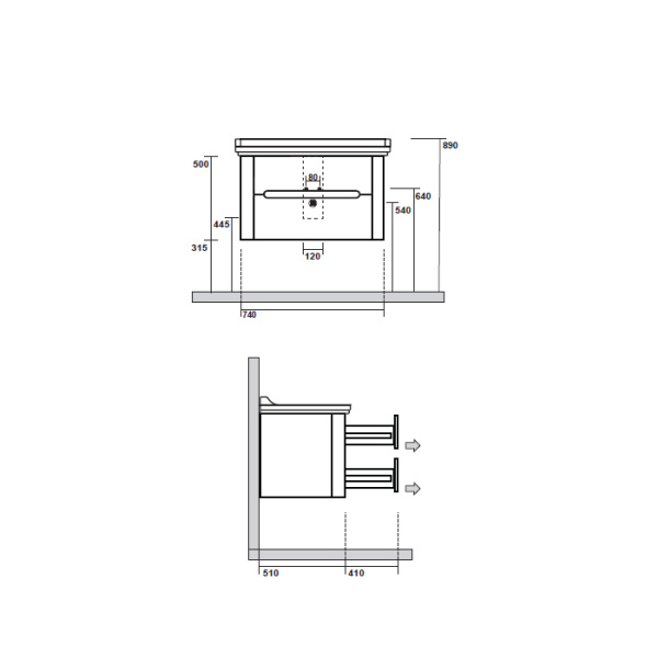 Kerasan Waldorf Раковина керамическая 80х55см, c 1 отверстием под смеситель, белая, цвет заглушки - хром 