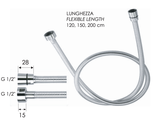 Шланг для душа ПВХ Remer 332CNBC150 150 cм 