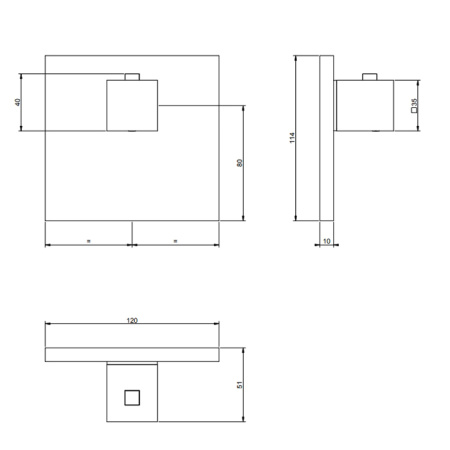 Gessi Rettangolo Встраиваемый термостат для душа, с 1 выходом, (внешние части), цвет Copper PVD 