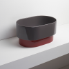 SIMAS Po-mo  Раковина чаша на столешницу/полувстраеваемая сверху 50x33xh24 см, без отв. для смесителя, без перелива, цвет GRAFITE/RUBINO