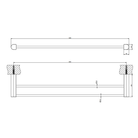 GESSI Rilievo Полотенцедержатель двойной, 60 см, цвет: хром 