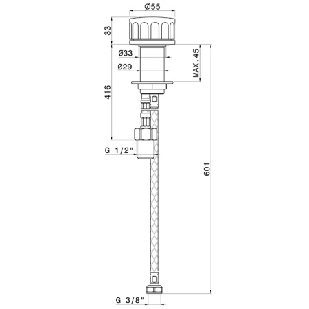 Newform Ionika Смеситель настольный без излива,  цвет хром 