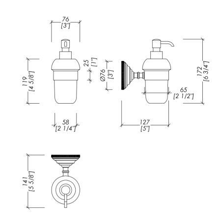 Devon Gemstone Дозатор для жидкого мыла, держатель и помпа хром 