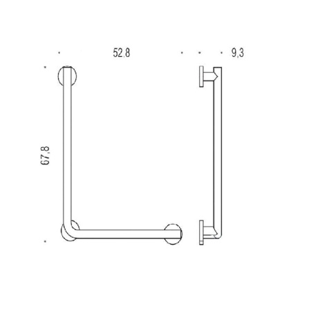 Colombo Complementi Поручень для инвалидов, угол 90 градусов, с держателем для т/б., цвет: хром 